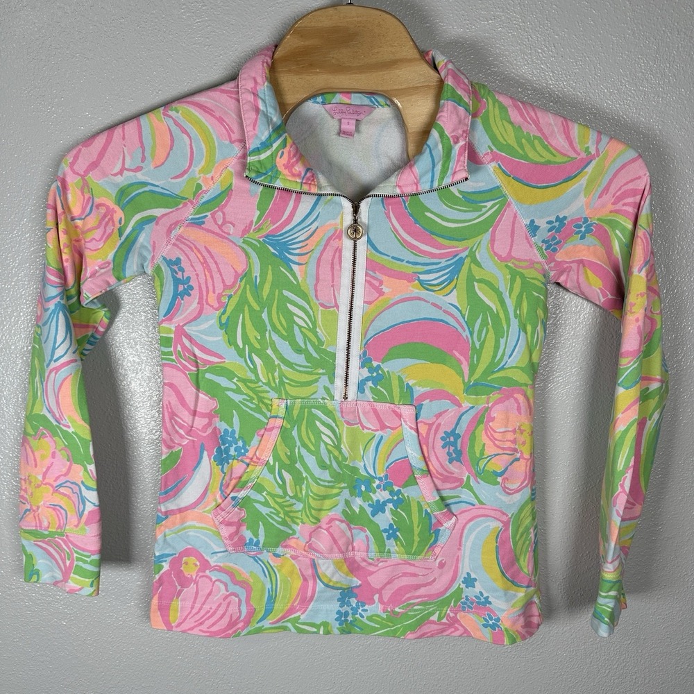 Lilly Pulitzer Skipper Popover Size Small Multicolor 1/2 Zip Sweater‎ Athleisure
